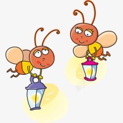 甲虫免扣可爱的卡通萤火虫高清图片