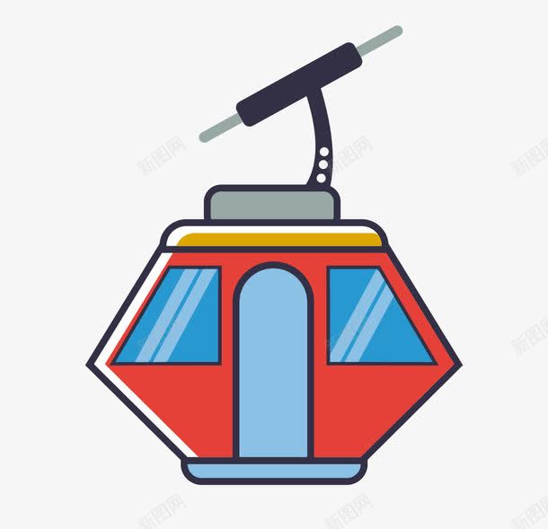 观光电缆车png免抠素材_88icon https://88icon.com 交通工具 电缆车 红色 观光缆车
