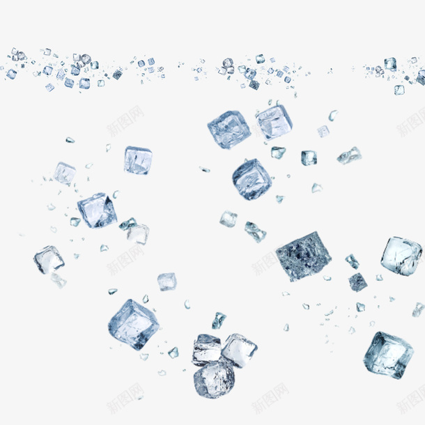 清凉冰块元素png免抠素材_88icon https://88icon.com 冰 冰块 正方形冰块 碎冰 透明