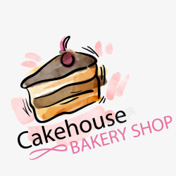 蛋糕标签设计彩绘面包店标志矢量图高清图片