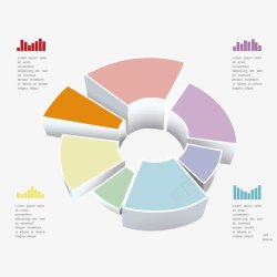 立体饼状圆形信息表素材