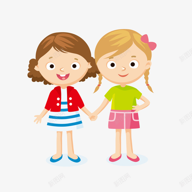 卡通友好的小伙伴人物png免抠素材_88icon https://88icon.com 人物设计 卡通 友谊万岁 可爱 国际友谊日 女孩 小伙伴