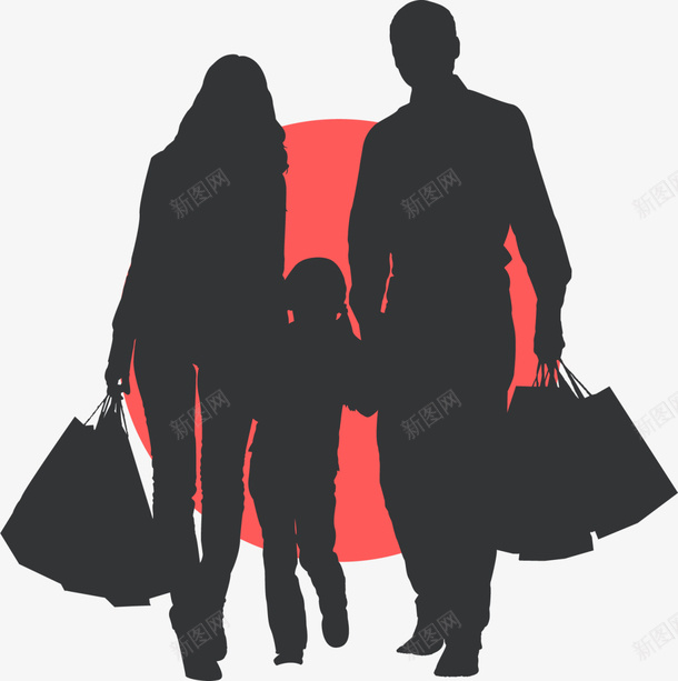 购物一家人物剪影png免抠素材_88icon https://88icon.com 一家人 人物剪影 团圆 国际家庭日 家剪影 幸福一家 背影家庭 购物一家 购物袋剪影