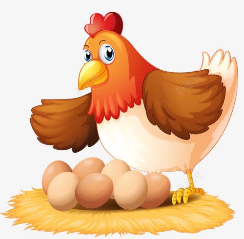 母鸡护蛋png免抠素材_88icon https://88icon.com 一只母鸡 一筐蛋 卡通动物 家畜 家禽 小鸡妈妈 手绘动物