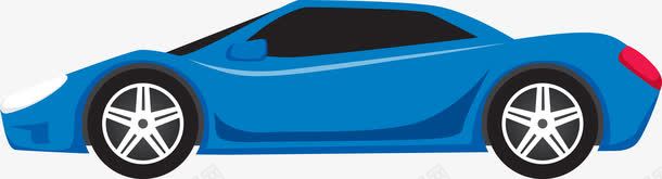 蓝色卡通跑车图标图标