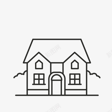 手绘简约房子卡通简约黑白物体插画小清新房子图标图标