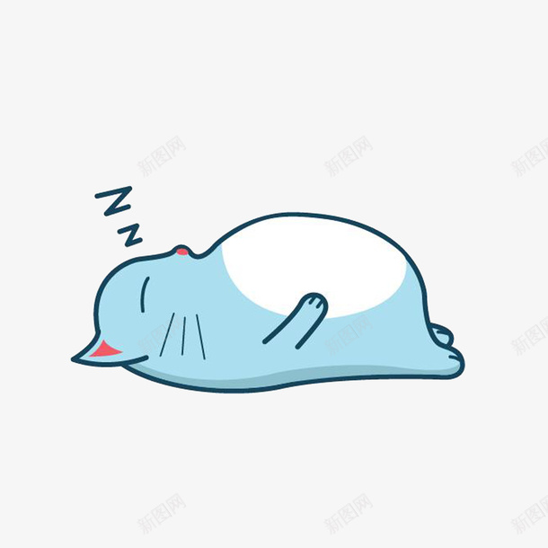 沉睡的胖胖的小龙猫png免抠素材_88icon https://88icon.com 卡通手绘 沉睡 浅蓝色白色的龙猫 胖胖的小龙猫