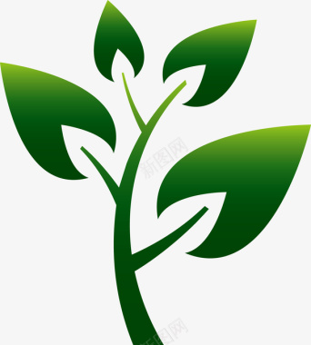 绿色植物叶子图图标图标
