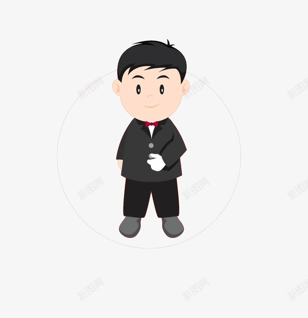 卡通手绘男孩png免抠素材_88icon https://88icon.com 人物 儿童 卡通 可爱 孩子 小孩 手绘 男孩 黑色小西服