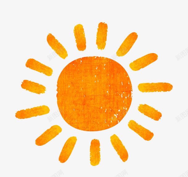 橙色手绘太阳png免抠素材_88icon https://88icon.com 天气 太阳 手绘 晴朗 橙色 水彩