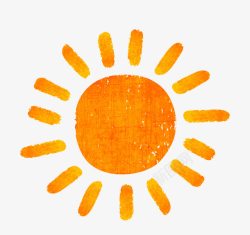 橙色手绘太阳素材