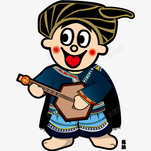 卡通旺旺彝族形象弹琴开心插画免png免抠素材_88icon https://88icon.com 人物 卡通 卡通旺旺彝族形象弹琴开心插画免抠免费下载 娃娃 开心 弹琴 彝族 彝族服饰 微笑 插画 旺旺 设计
