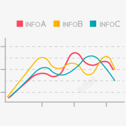 数据坐标彩色曲线坐标报表矢量图图标高清图片