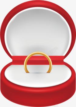 红色首饰盒结婚戒指素材