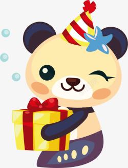 开心派对可爱收礼物的熊宝宝高清图片