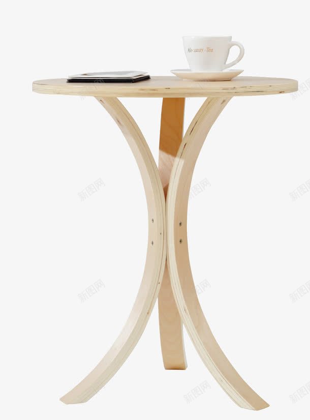 弯曲木茶几png免抠素材_88icon https://88icon.com 咖啡杯 咖啡桌 学习桌 家具 木头