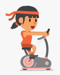 骑着自行车的美女家用健身器材美女健身高清图片