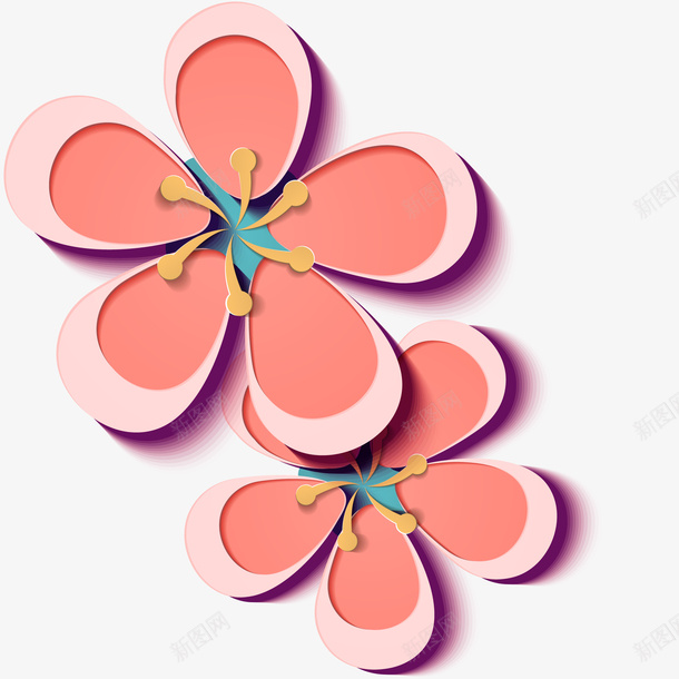 装饰3D立体雕花矢量图ai免抠素材_88icon https://88icon.com 3D立体 浮雕 粉色花卉 装饰图案 雕花 鲜花 矢量图