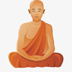佛教僧侣僧侣打坐插图高清图片