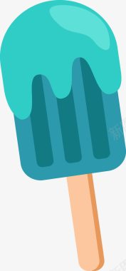 蓝色卡通冰淇淋图标图标