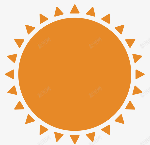 一个橘黄色的太阳矢量图ai免抠素材_88icon https://88icon.com 卡通图案 发光体 夏天 夏天的标志 大太阳 橘黄色的 炎热 矢量图
