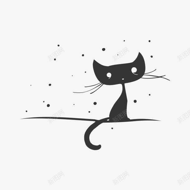 卡通小猫咪png免抠素材_88icon https://88icon.com 剪影 卖萌小猫 卡通 可爱 尾巴 手绘 猫咪 简图 胡须 黑色的