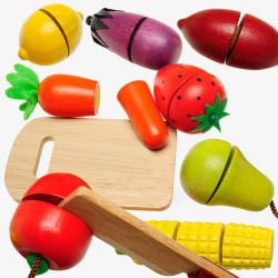 磁力早教益智玩具水果蔬菜切切看切切乐高清图片