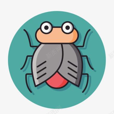 昆虫设计卡通昆虫图标图标