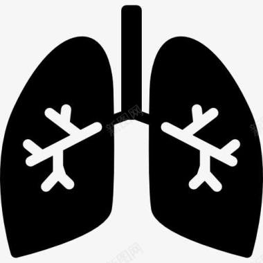 黑鸵鸟肺与支气管图标图标