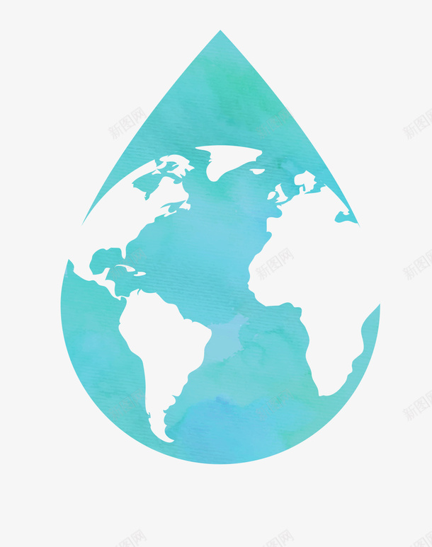 蓝色水彩地球水滴png免抠素材_88icon https://88icon.com 世界环境日 地球水滴 爱护环境 环保 生态循环 自然 蓝色水滴