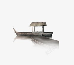 湖上的木船素材