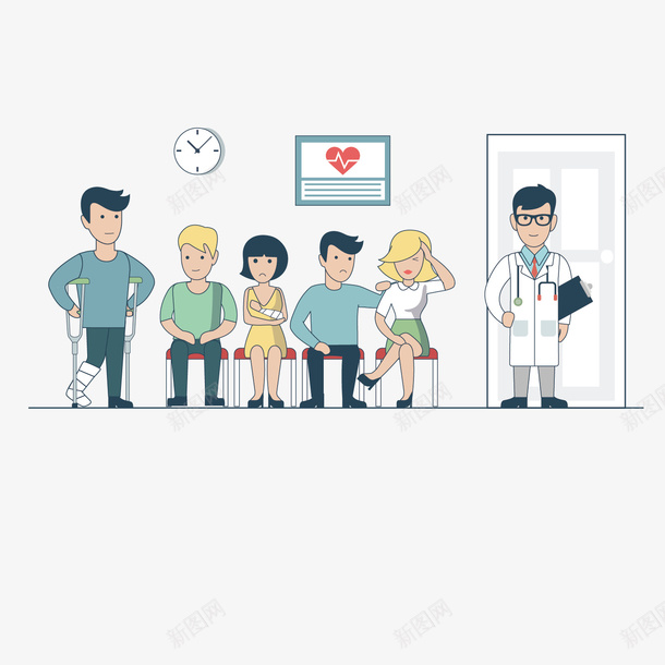 在医院看病美丽插画矢量图ai免抠素材_88icon https://88icon.com 人群 医院 卡通 扁平化 插图 爱心日历 病人 简单 风格化 矢量图