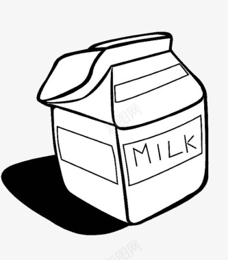 白色牛奶玻璃杯线条鲜牛奶图标图标
