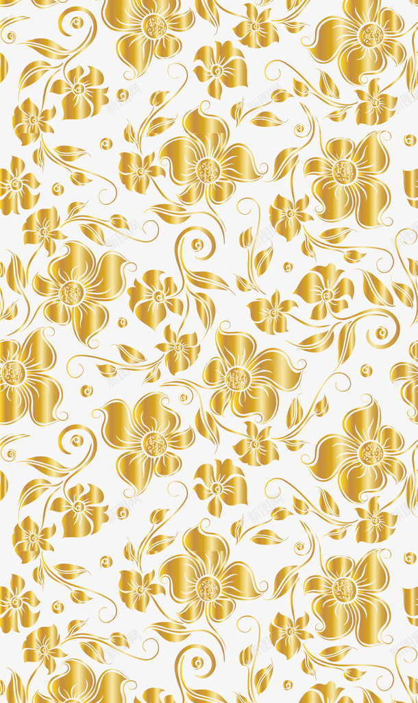 奢华金色花朵矢量图ai免抠素材_88icon https://88icon.com 光晕 唯美 大气 奢华 花朵 花瓣 藤蔓 金色 矢量图