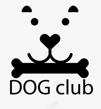 蔬菜简笔狗狗俱乐部logo宠物图标图标