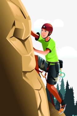 登山的人物卡通攀岩人物高清图片