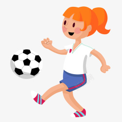 女足踢足球的女孩人物高清图片