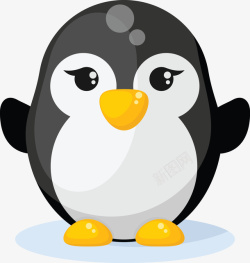 企鹅QQ一只可爱的企鹅矢量图高清图片