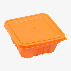 橙色盖子一次性饭盒高清图片