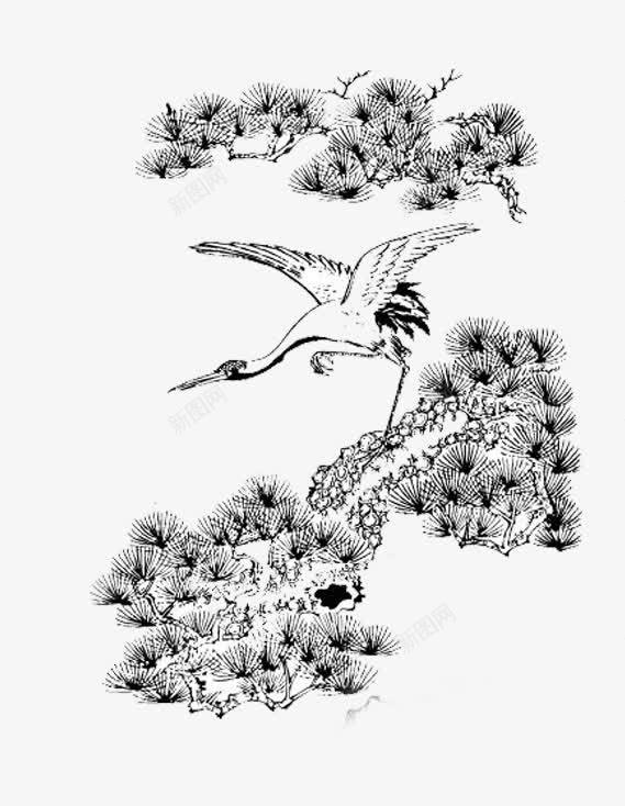 古风云鹤png免抠素材_88icon https://88icon.com 中国风 水墨 诗意