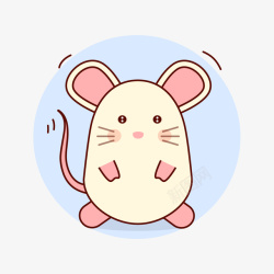 短耳朵老鼠灰色圆弧小老鼠卡通插画高清图片