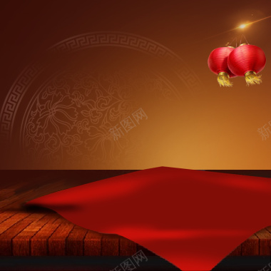中国风红色灯笼淘宝主图背景背景