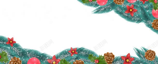圣诞松枝槲寄生背景背景