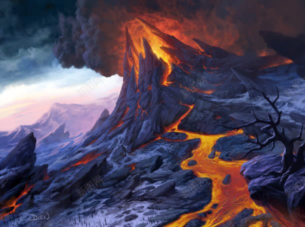 火山景色唯美宽屏jpg设计背景_88icon https://88icon.com 景色 火山