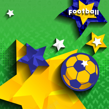 立体足球星星海报矢量图背景