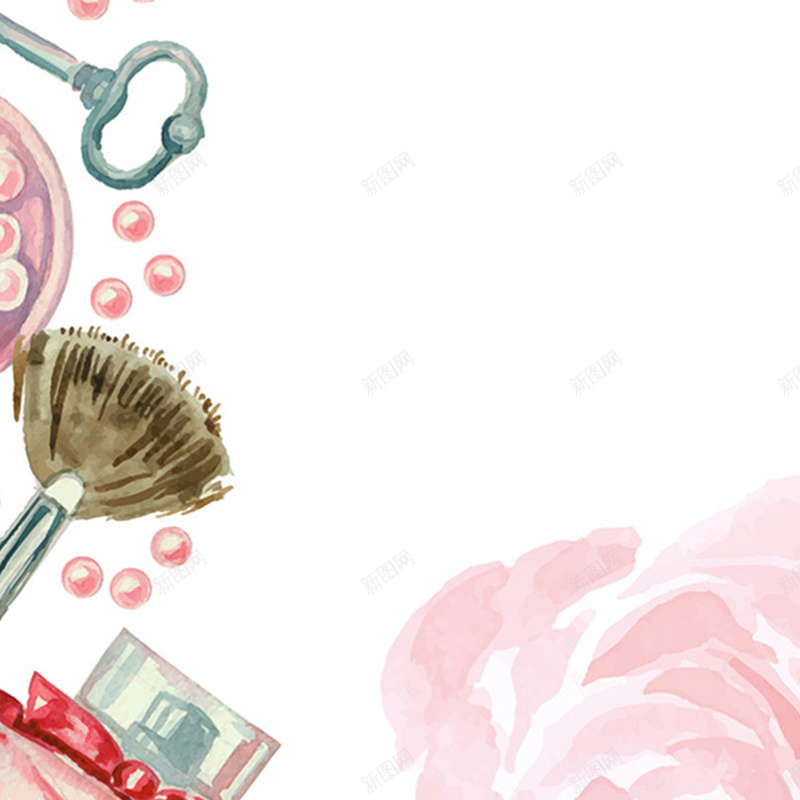 彩妆背景海报psd设计背景_88icon https://88icon.com 刷笔 彩妆 手绘 手绘素材 粉色 粉色花 美妆海报 美妆素材 美妆背景