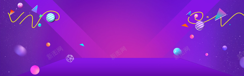 紫色科技炫酷banner海报背景