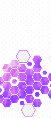 紫色六边形几何商务展架海报背景矢量图背景
