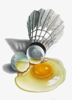 羽毛球图案创意插画鸡蛋羽毛球高清图片