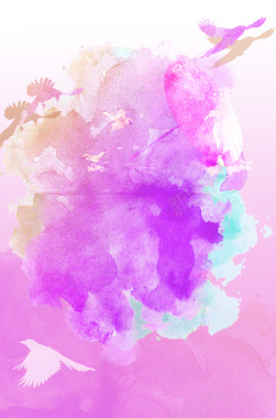 粉紫色浪漫泼墨彩绘背景